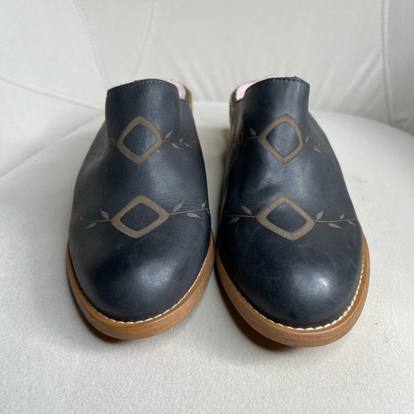 Musse & Cloud Heeled Leather Clog Mule Black Sz 7 - Picture 3 of 5